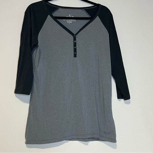 Kuhl Tops - Kuhl Women's Black and Gray 3/4 Sleeve Henley Large